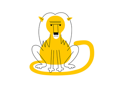 lion thing africa animal cartoon cat character colour design dribbble ears fantasy ferocious furry illustration lion mascot tail yellow