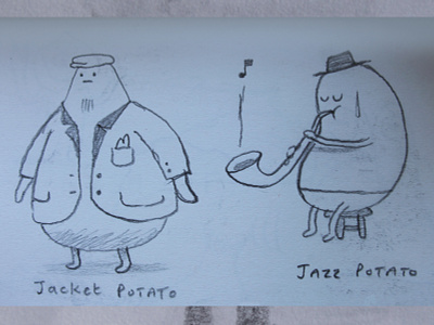 jazz potato branding cartoon character design dribbble fantasy illustration jacket mascot music musician potato sax vegetable