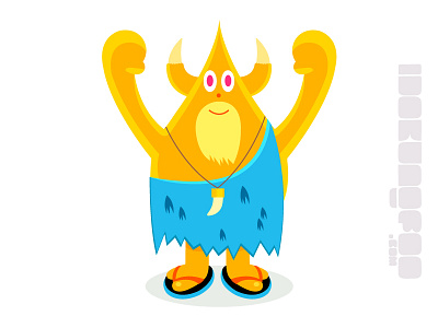 Neandertool cartoon caveman character costume design horns humor idokungfoo logo mascots neanderthal simonox