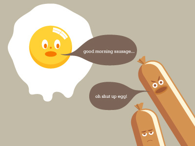 Egg breakfast cartoon character egg food idokungfoo sausage simonox speaking