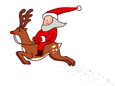 Have a Merry Ho! Ho! Christmas ride Dribbblers! cartoon character christmas festivedesign idokungfoo reindeer rudolf santa simonox