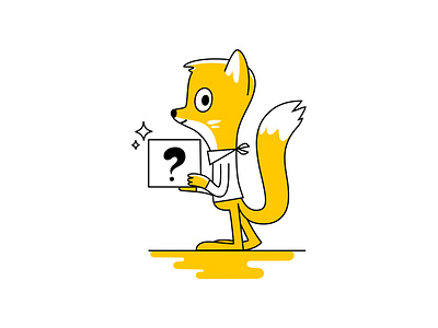 Questionable gift animal branding cartoon character colour design fantasy gift illustration mascot mysterious prize secret squirrel symbol yellow