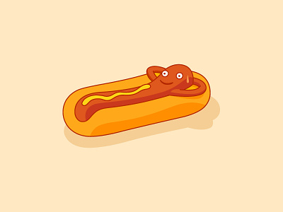 Bun Life cartoon characters design food heart hotdog idokungfoo mascot relaxation sausage simonox surreal