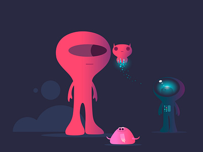 space farts alien animal astronaut branding cartoon character design dribbble extraterrestrial fantasy illustration mascot monster science space spaceman suit technology