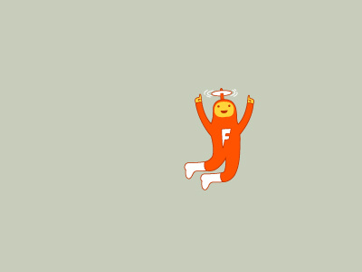 Fukuoka F Man cartoon character f man fukuoka happy idokungfoo mascot orange simonox smile staring