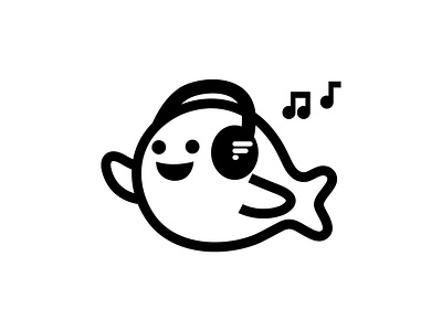 Fresh Sea bass animal beats branding cartoon character design dj dribbble edm electronics fantasy fish headphones house music illustration logo mascot music sound tech