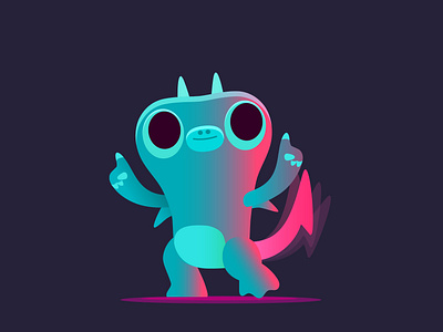 Sparky animal branding cartoon character colour dance design dragon dribbble fantasy illustration mascot tech wings