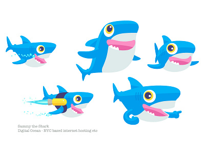 Sammy The Shark animal digital happy icon mascot ocean oxley shark simonox