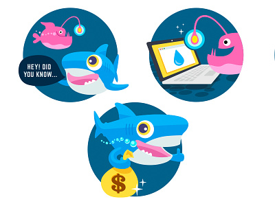 Sam animal cartoon character design digital ocean fish idokungfoo oxley shark simon oxley