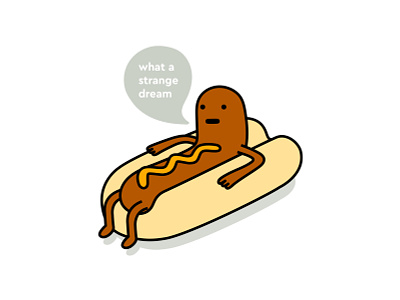 Strange dream branding bread cartoon character design dribbble fast food food hotdog illustration mascot mustard relaxation sausage