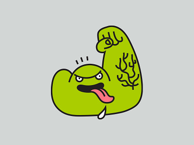 Green Daze cartoon character idokungfoo monster muscle oxley power simon oxley simonox strength vector