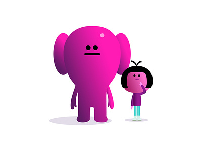 BFF asian cartoon character design dribbble friends girl illustration mascot monster pink