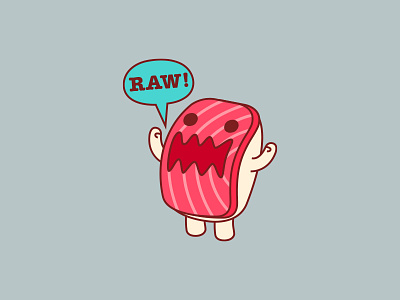 Raw! cartoon character food idokungfoo japan mascot oxley simon oxley simonox sushi tuna