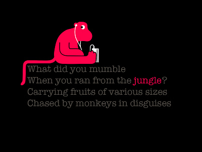 Mumble cartoon character fruit idokungfoo jungle monkey oxley poem simon oxley simonox