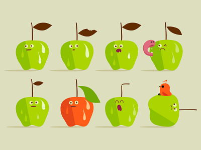 ordinary orchard apple cartoon character food fruit happiness mascot simon oxley sweet