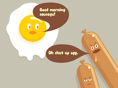 Shut up egg breakfast cartoon character egg fast food food illustration mascot sausage