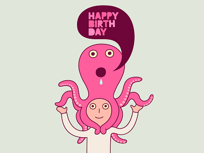 Silly cartoon character happiness illustration mascot octopus simon oxley weird