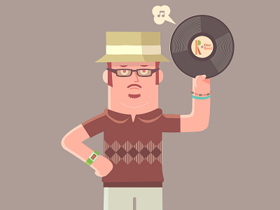 R Soul design dj fashion hat illustration jazz man music vinyl