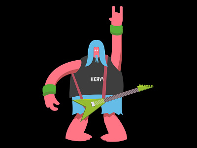 Gitari cartoon character guitar happiness heavy illustration mascot metal music simon oxley