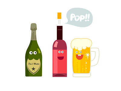 Bubblers beer cartoon character illustration mascot mojemo simon oxley wine