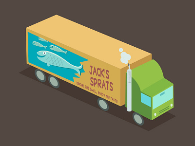 Jacks Sprats cartoon character design fish food illustration mascot simon oxley truck