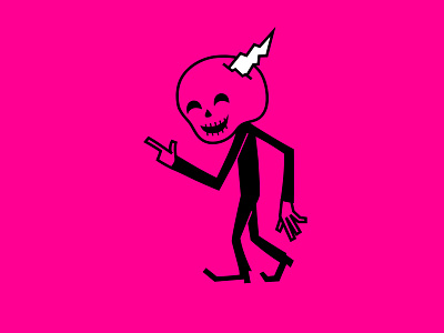 This Way Up cartoon character dancer design graphic illustration mascot simon oxley skull