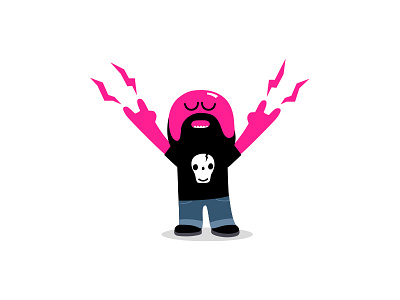 I am a rock cartoon character design illustration mascot metal music rock simon oxley skull