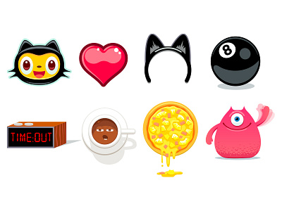 Mojemo Emoji animal cartoon cat character coffee design emoji icons illustration mascot simon oxley