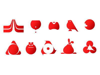 Shapes character graphic design graphics icons images logo love modern pattern red simon oxley