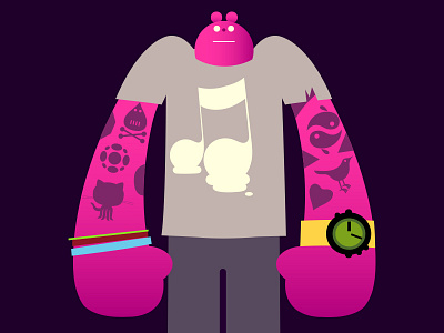 Oh Grrrr character colour design dribbble illustration mascot monster music tattoo tech