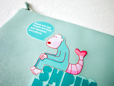 Clutch Bag animal ape character colour design dribbble illustration mascot merch nature shrimp vector
