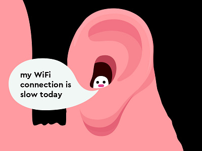 Wifi character cute design dribbble ear illustration internet mascot wifi