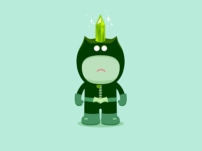 Emerald Avenger cat character colour costume design dribbble emerald illustration mascot superhero vector