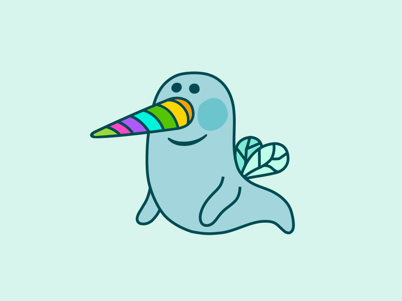 slippery when wet character design dribbble happy hybrid illustration mascot sea life vector