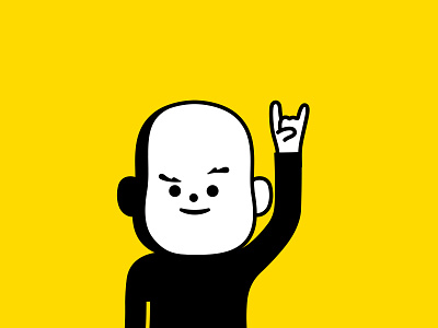 Yellow Rock character design dribbble hands illustration mascot music people rock music vector