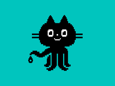 Git cat character code design dribbble github illustration mascot octocat octopus retro vector