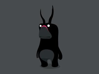 Flightless Freak animal black character design dribbble graphic horned illustration mascot monster