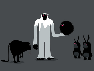 Ball Games animal black character design dribbble graphic horned illustration mascot monster