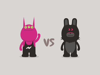 Grudge Match alien animal black character costume design dribbble graphic illustration mascot rabbit wrestler