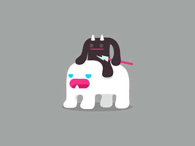 Riding Home animal black character design dribbble graphic horned hunter illustration mascot monster