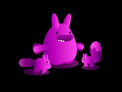 Yippee 3 3d animal character design dog dribbble illustration mascot monster pets purple toy