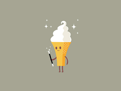 Softy character dribbble ice cream idokungfoo illustration magic mascot sweet