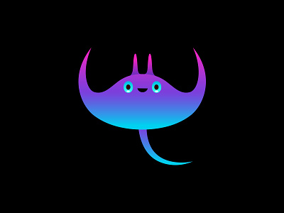 Feeling Flappy animal character design drawing illustration illustrator manta ray mascot design sea creature