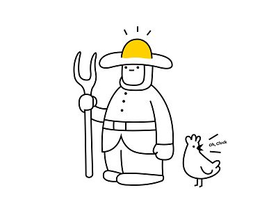 Chicken Farm character chicken design drawing farm animal farmer food hen illustration illustrator mascot