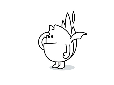 Flappy characterdesign devil drawing fire illustrator mascotdesign wings