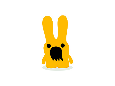 Hopster animal beard charachter design illustration mascot design pets rabbit yellow