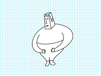 Stomach Ache character design drawing fat grid health illness illustration man
