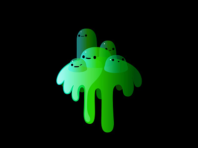 Glowing viral character design digital disease illustration illustration design mascot design organism phlem slime snot