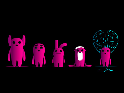 Applicants afro alien character design digital drawing elderly group illustration mascot monster rabbit tech