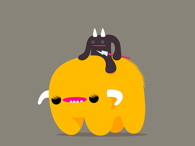 EEEEAWWW animal cartoon character colour dribbble fantasy hunter idokungfoo illustration mascot monster vector